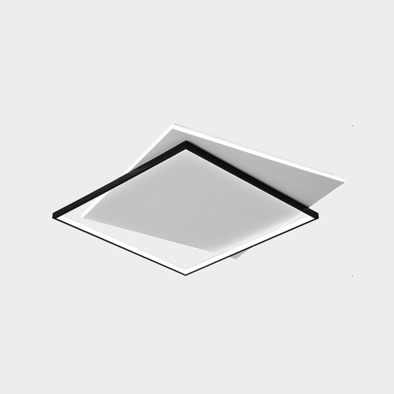 Double plafonnier LED carré en aluminium, luminaires encastrés pour salon
