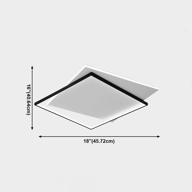 Double plafonnier LED carré en aluminium, luminaires encastrés pour salon