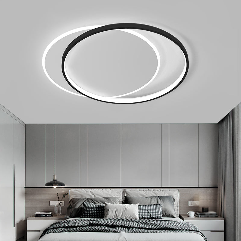 Double Ring LED Ceiling Light Fixtures Modern Flush Mount Light for Living Room