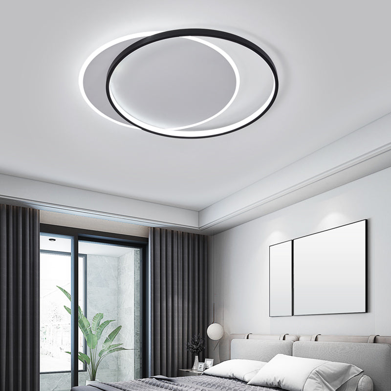 Double Ring LED Ceiling Light Fixtures Modern Flush Mount Light for Living Room