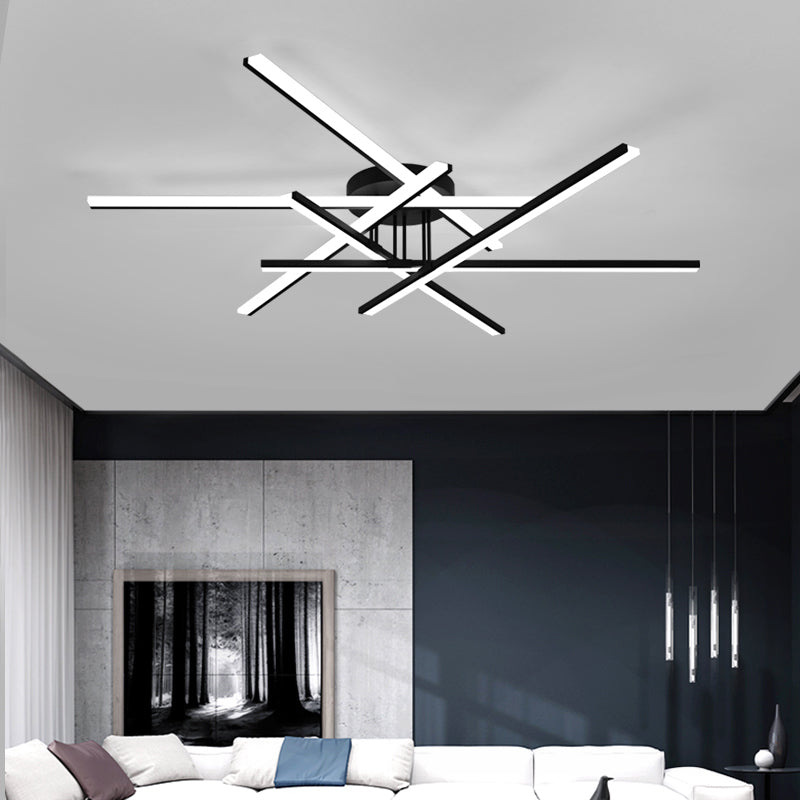 Black Radiation Ceiling Light Fixtures Modern Flush Mount Light for Living Room