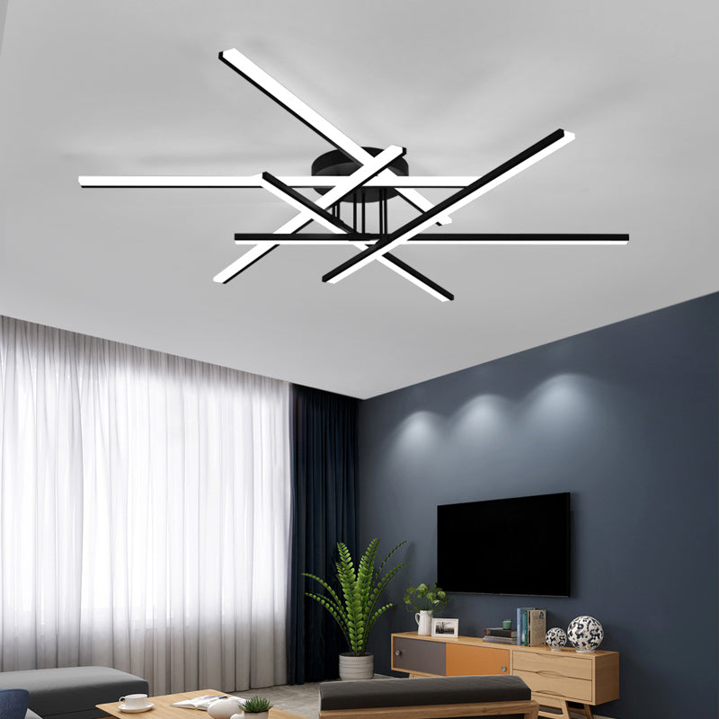 Black Radiation Ceiling Light Fixtures Modern Flush Mount Light for Living Room