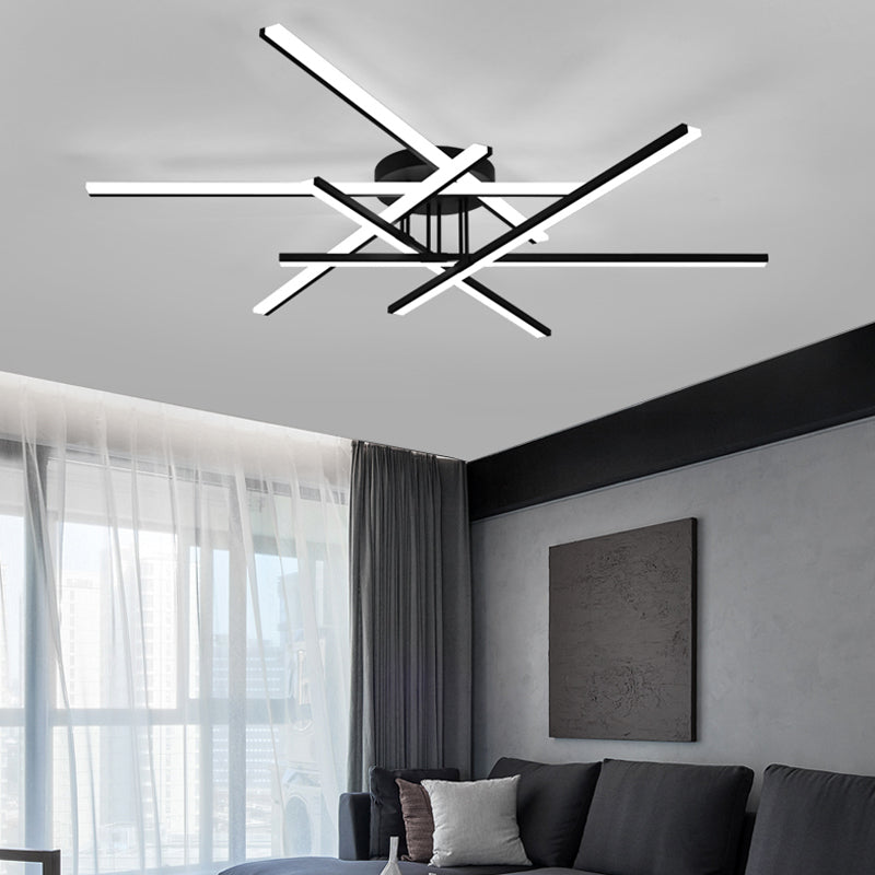 Black Radiation Ceiling Light Fixtures Modern Flush Mount Light for Living Room