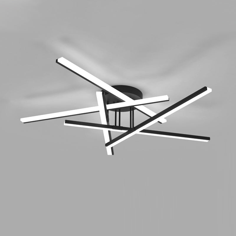 Black Radiation Ceiling Light Fixtures Modern Flush Mount Light for Living Room