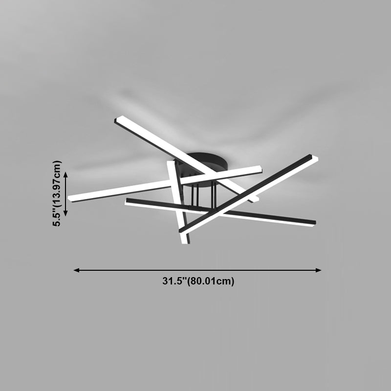 Black Radiation Ceiling Light Fixtures Modern Flush Mount Light for Living Room