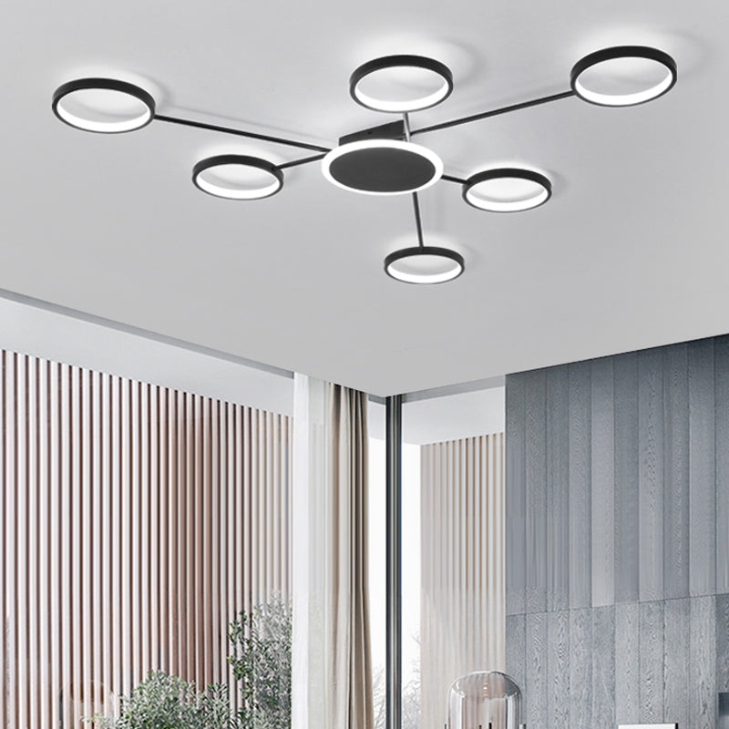 Geometry LED Flush Mount Light Contemporary Ceiling Light for Living Room