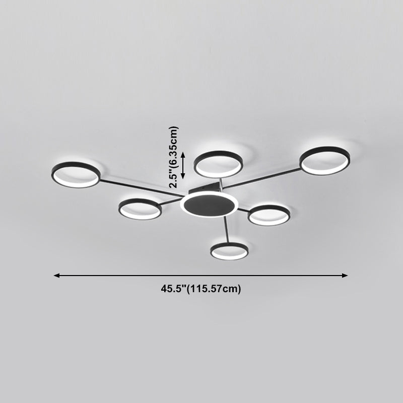 Geometry LED Flush Mount Light Contemporary Ceiling Light for Living Room