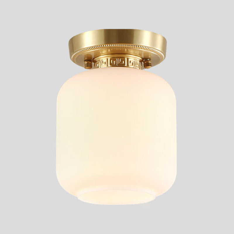 Lámpara de techo con pantalla de cristal tradicional, accesorio de iluminación de montaje empotrado para el hogar