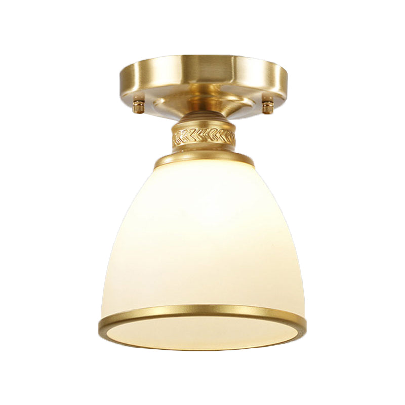 Lámpara de techo con pantalla de cristal tradicional, accesorio de iluminación de montaje empotrado para el hogar