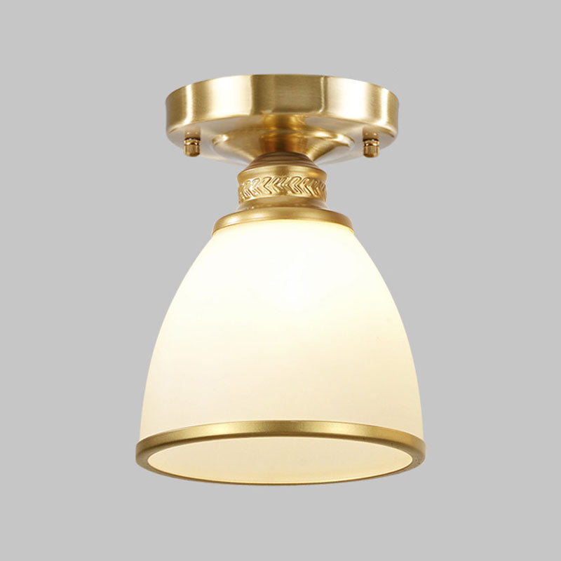 Lámpara de techo con pantalla de cristal tradicional, accesorio de iluminación de montaje empotrado para el hogar