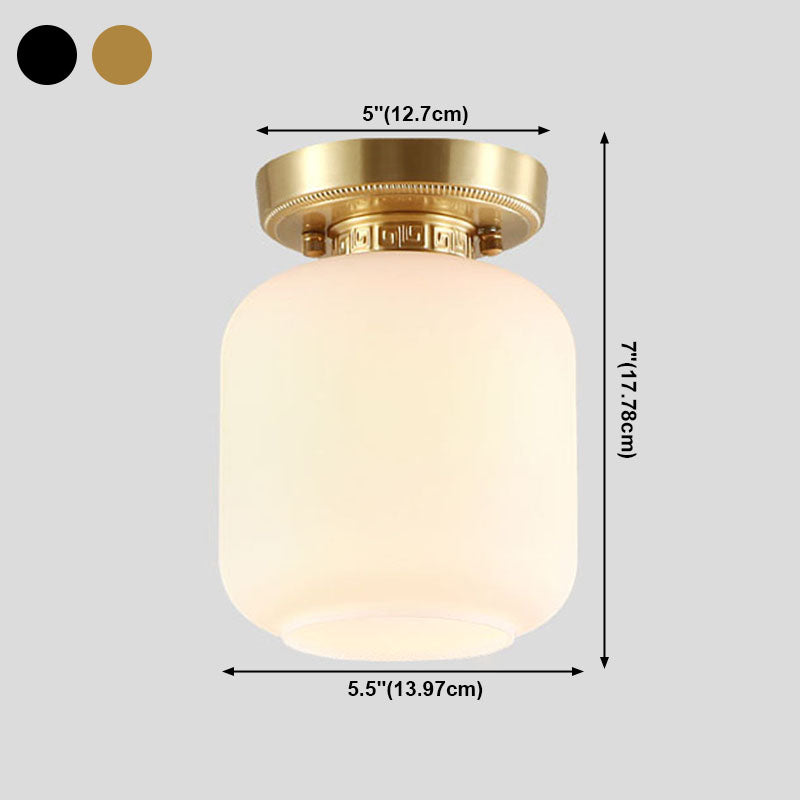 Lámpara de techo con pantalla de cristal tradicional, accesorio de iluminación de montaje empotrado para el hogar