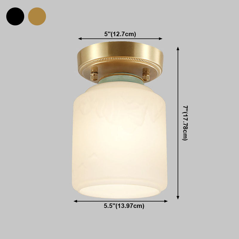 Lámpara de techo con pantalla de cristal tradicional, accesorio de iluminación de montaje empotrado para el hogar