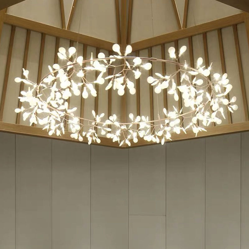 Glowworm Chandelier Light Fixtures Modern Multi-Head Hanging Pendant Lights with Acrylic Shade