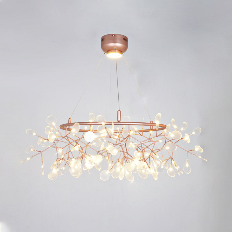 Glowworm Chandelier Light Fixtures Modern Multi-Head Hanging Pendant Lights with Acrylic Shade