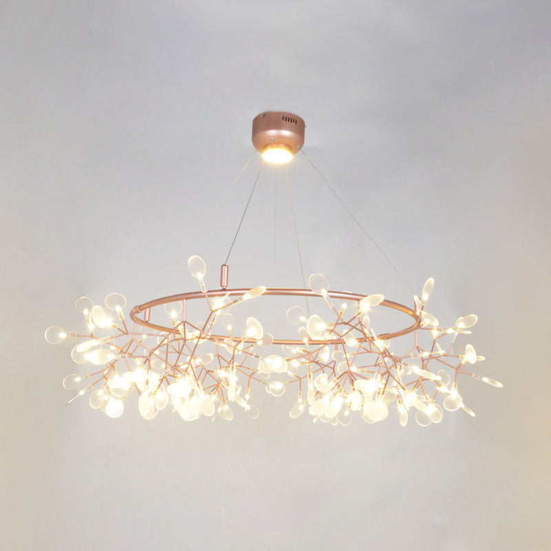 Glowworm Chandelier Light Fixtures Modern Multi-Head Hanging Pendant Lights with Acrylic Shade