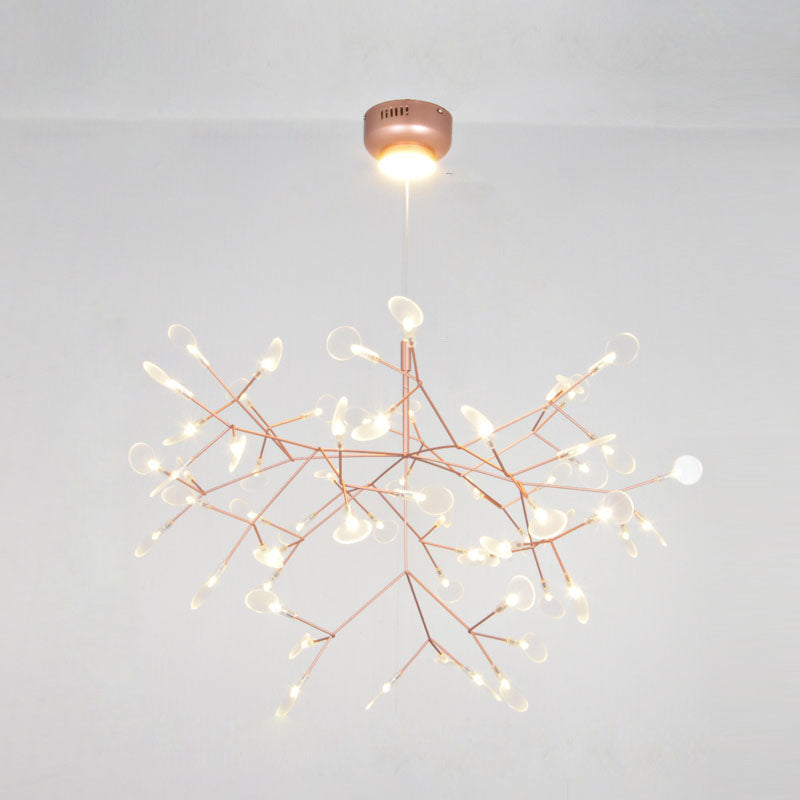 Glowworm Chandelier Light Fixtures Modern Multi-Head Hanging Pendant Lights with Acrylic Shade