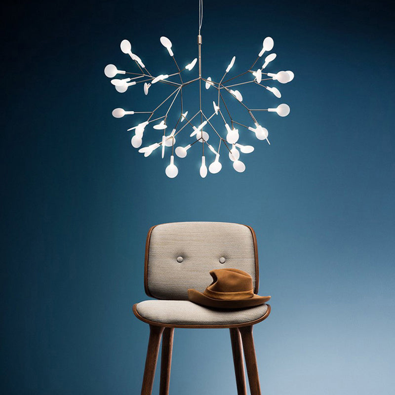 Glowworm Suspended Lighting Fixture Modern Multi-Head Hanging Pendant Lights with Acrylic Shade