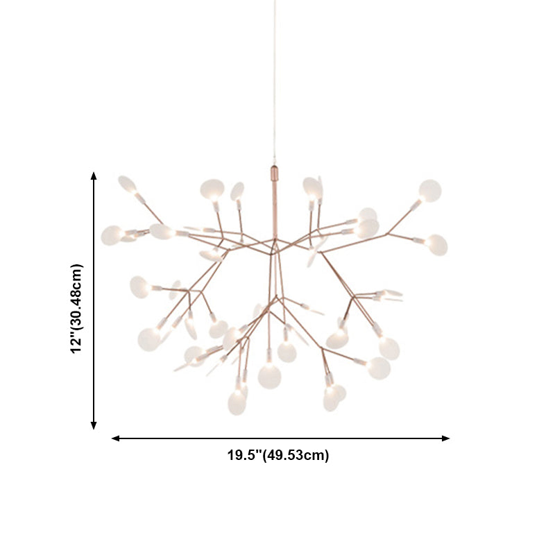 Glowworm Suspended Lighting Fixture Modern Multi-Head Hanging Pendant Lights with Acrylic Shade