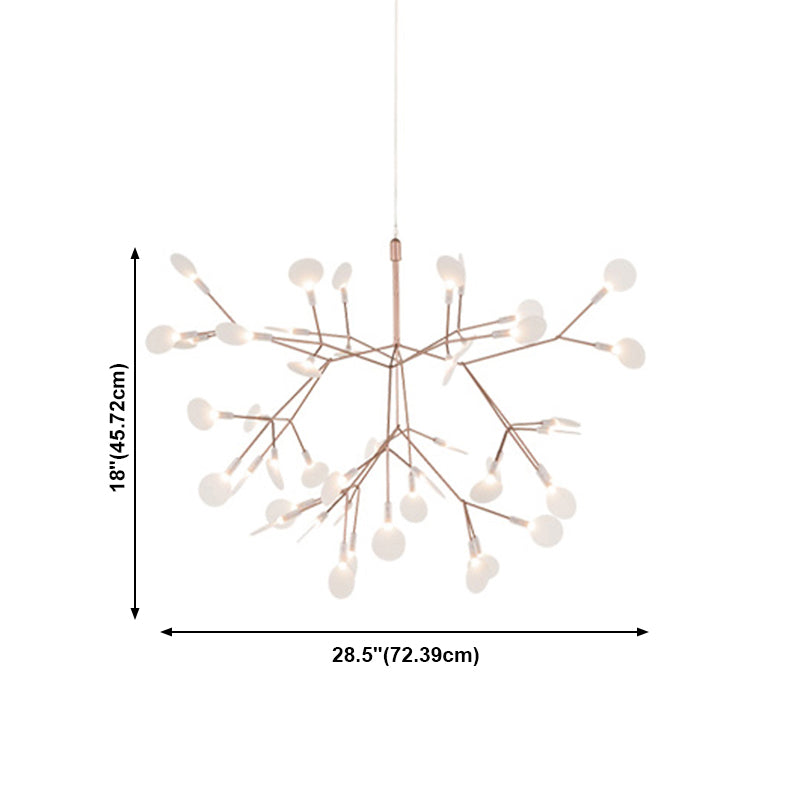 Glowworm Suspended Lighting Fixture Modern Multi-Head Hanging Pendant Lights with Acrylic Shade