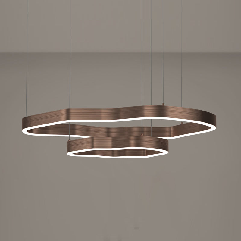 Moderne terrasvorm Kroonluchter Aluminium Multi-layer LED kroonluchter hanglampen voor woonkamer