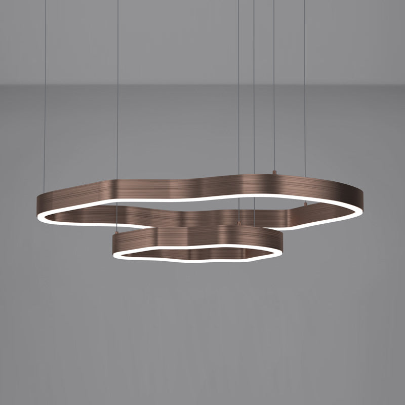 Moderne terrasvorm Kroonluchter Aluminium Multi-layer LED kroonluchter hanglampen voor woonkamer