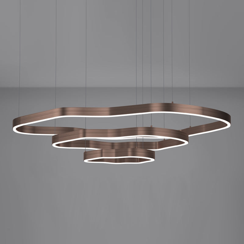 Moderne terrasvorm Kroonluchter Aluminium Multi-layer LED kroonluchter hanglampen voor woonkamer