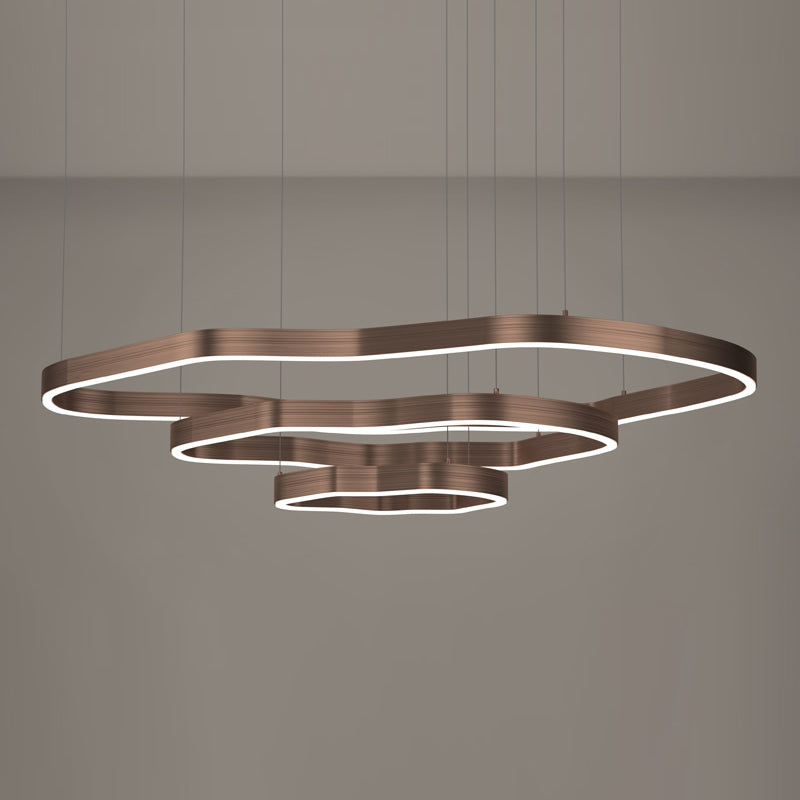 Moderne terrasvorm Kroonluchter Aluminium Multi-layer LED kroonluchter hanglampen voor woonkamer