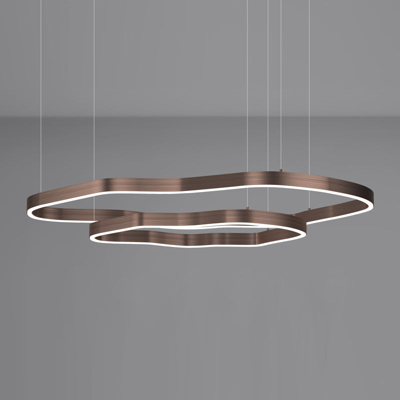 Moderne terrasvorm Kroonluchter Aluminium Multi-layer LED kroonluchter hanglampen voor woonkamer