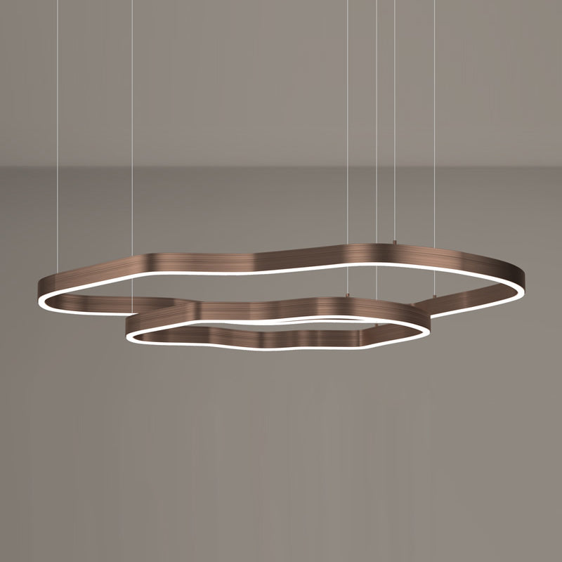 Moderne terrasvorm Kroonluchter Aluminium Multi-layer LED kroonluchter hanglampen voor woonkamer