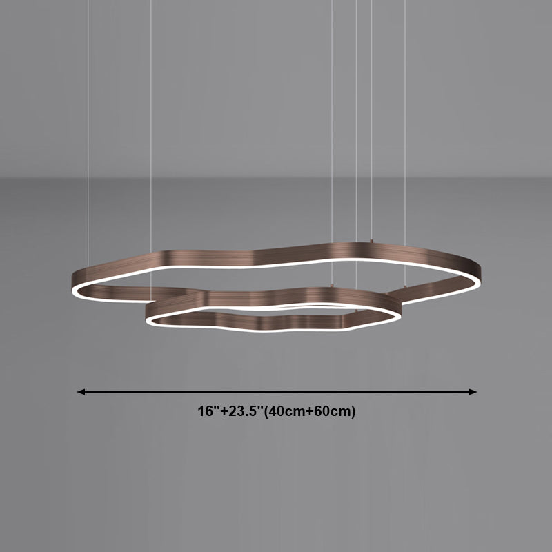 Moderne terrasvorm Kroonluchter Aluminium Multi-layer LED kroonluchter hanglampen voor woonkamer