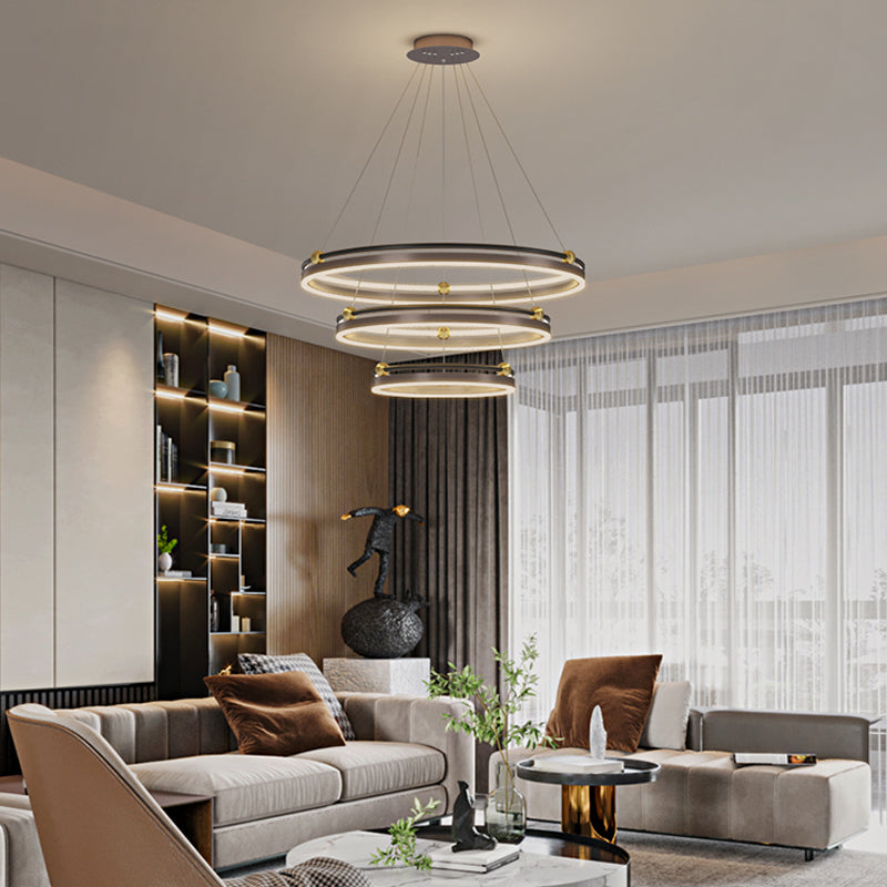 Modern Aluminum Chandelier Multi-Layer LED Chandelier Pendant Lamps for Living Room