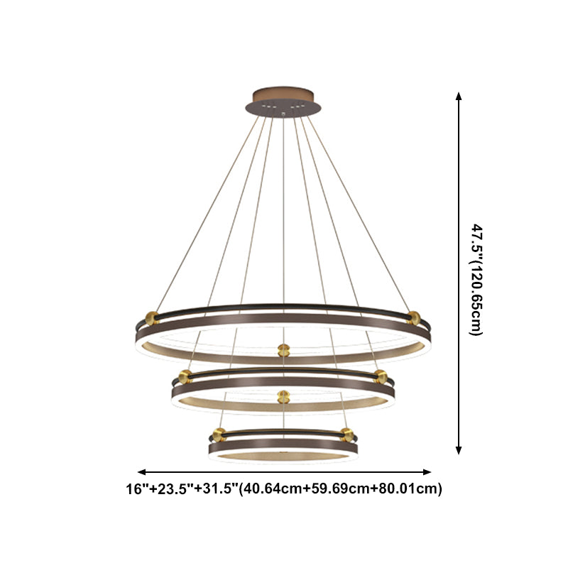 Modern Aluminum Chandelier Multi-Layer LED Chandelier Pendant Lamps for Living Room