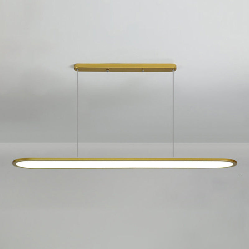 Oval Simplicity Island Pendant Minimalist Dining Room Metal LED 1-Light Island Light