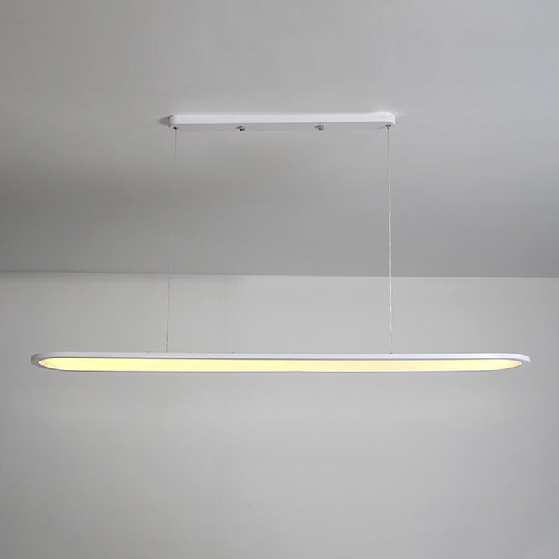 Oval Simplicity Island Pendant Minimalist Dining Room Metal LED 1-Light Island Light