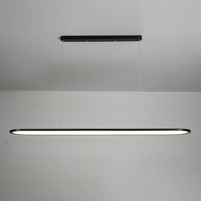Oval Simplicity Island Pendant Minimalist Dining Room Metal LED 1-Light Island Light