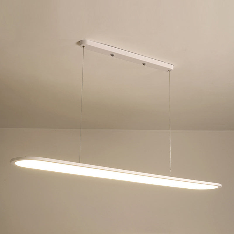 Oval Simplicity Island Pendant Minimalist Dining Room Metal LED 1-Light Island Light