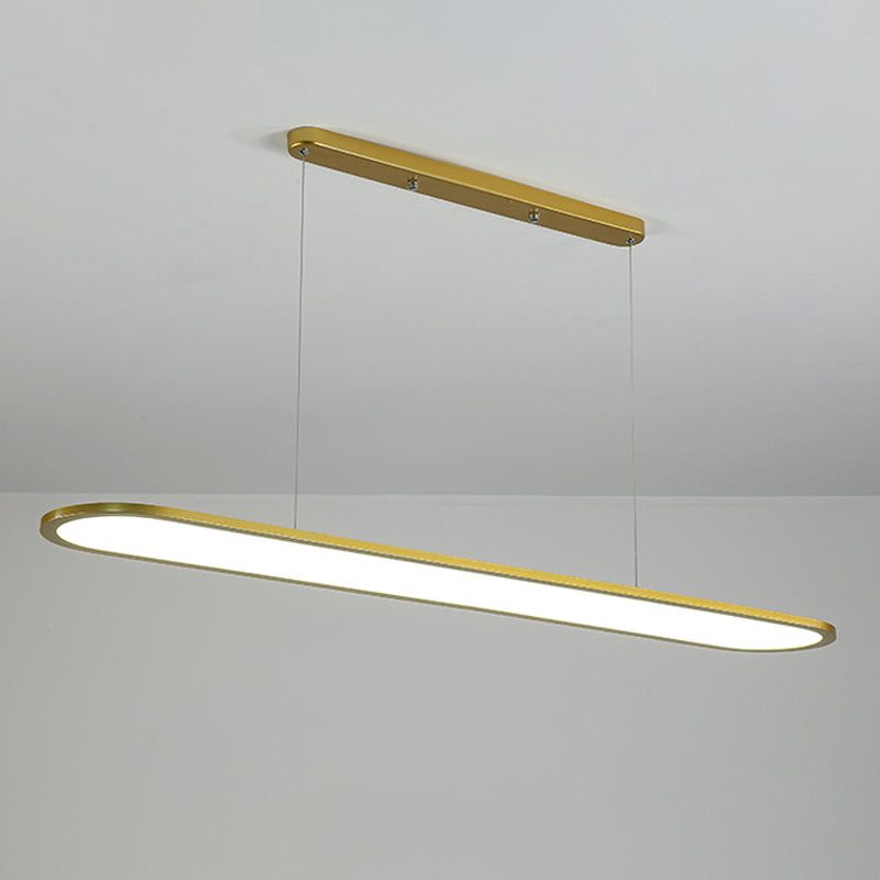 Oval Simplicity Island Pendant Minimalist Dining Room Metal LED 1-Light Island Light