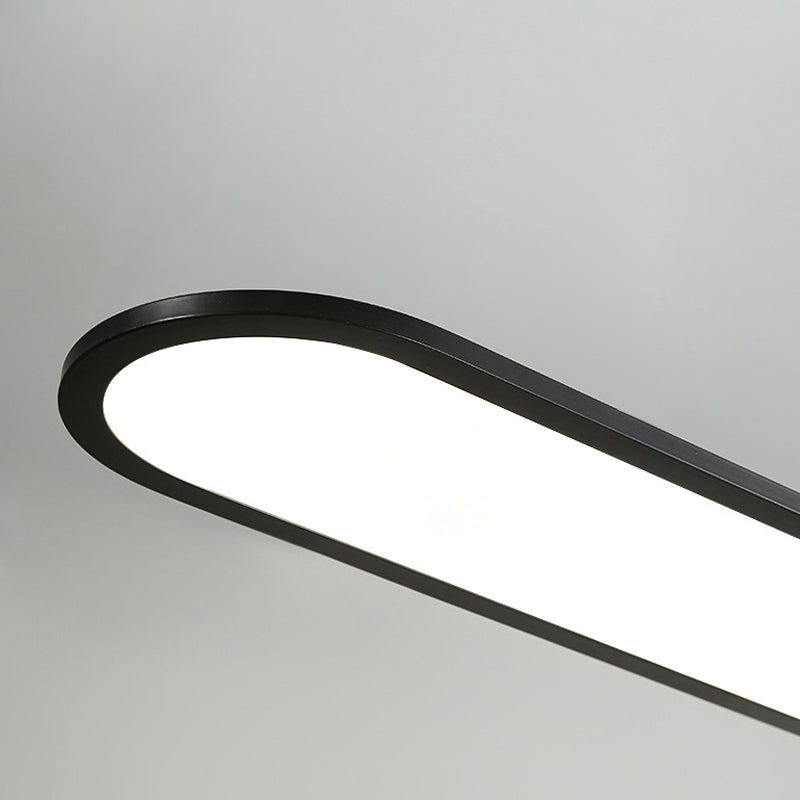 Oval Simplicity Island Pendant Minimalist Dining Room Metal LED 1-Light Island Light