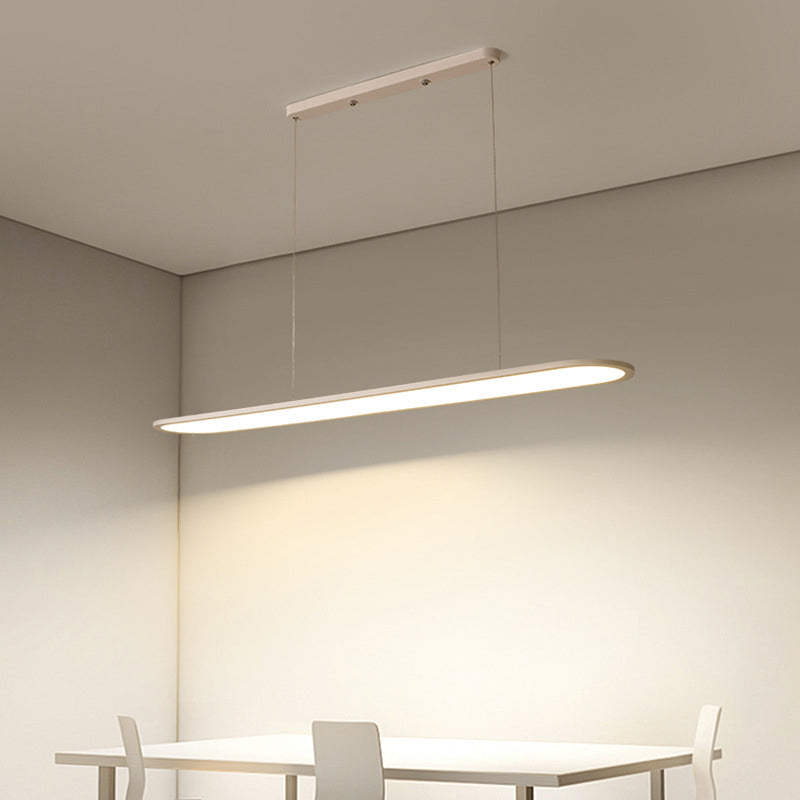 Oval Simplicity Island Pendant Minimalist Dining Room Metal LED 1-Light Island Light
