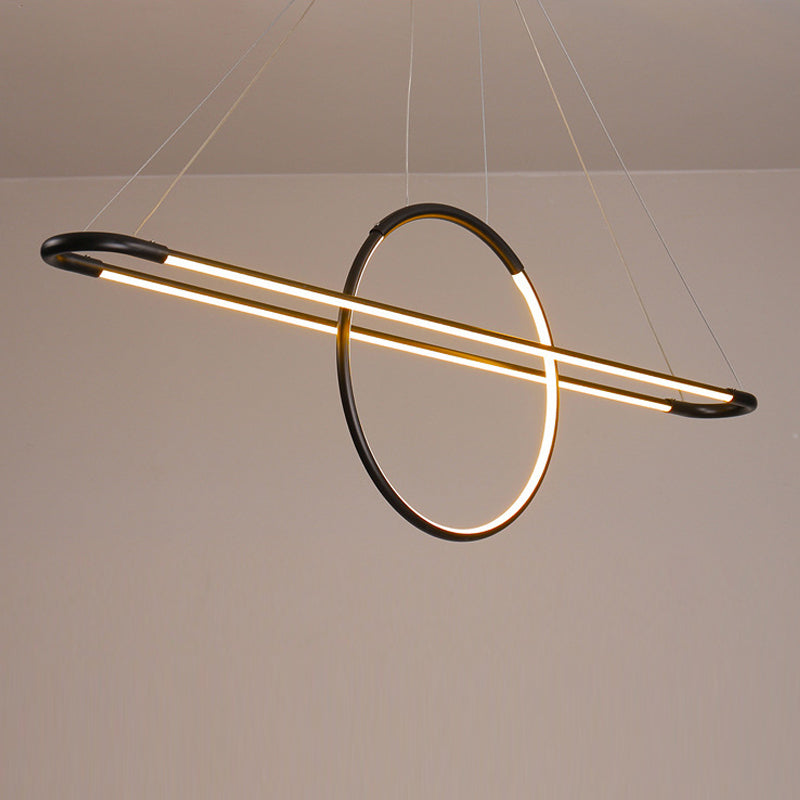 3-Light Island Light Modern Style Ring Shape Metal Pendant Lighting