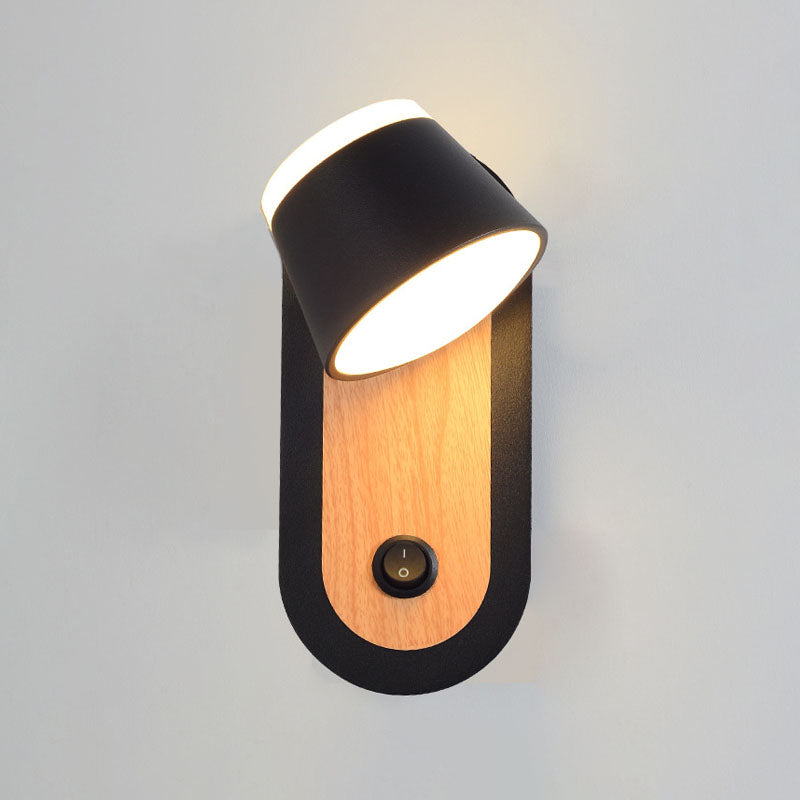 Moderne 1 leichte LED -Wandleuchten Metall Drehwandmontiertes Licht für Bett
