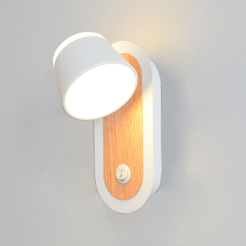 Moderne 1 leichte LED -Wandleuchten Metall Drehwandmontiertes Licht für Bett