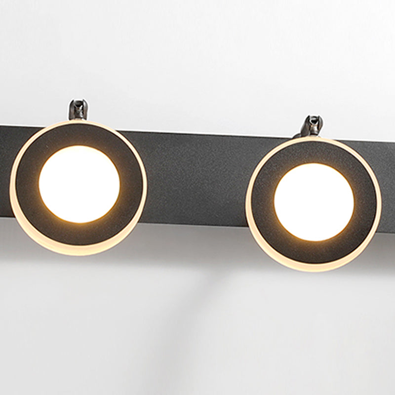 Modern Simple Mirror Lamp Fixture LED Round Makeup Mirror Lamp for Bathroom Toilet