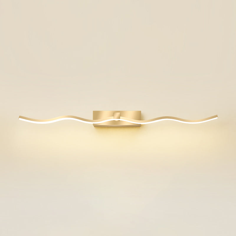 Lámpara moderna de lámpara de espejo simple lámpara de espejo de maquillaje ondulado led para baño de baño