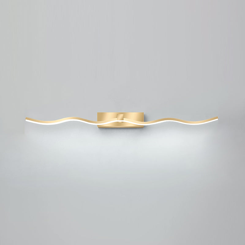 Lámpara moderna de lámpara de espejo simple lámpara de espejo de maquillaje ondulado led para baño de baño