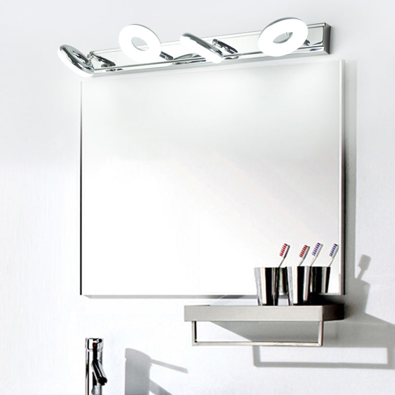 Modern Simple Mirror Lamp Fixture Stainless Steel Adjustable Makeup Mirror Light for Bathroom
