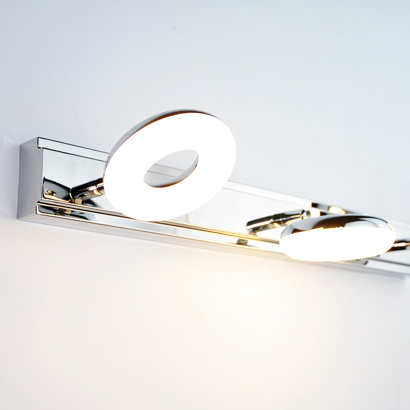 Modern Simple Mirror Lamp Fixture Stainless Steel Adjustable Makeup Mirror Light for Bathroom