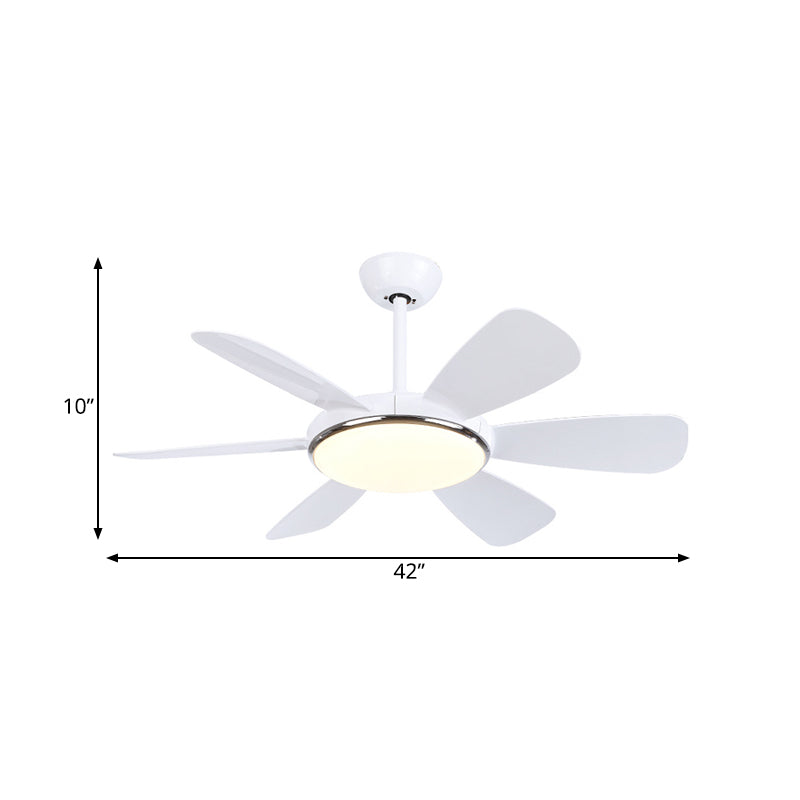 Acrílico Círculo colgante Pense Light Modernismo dormitorio 6 lámpara de semi descarga LED en blanco, 42 "de ancho