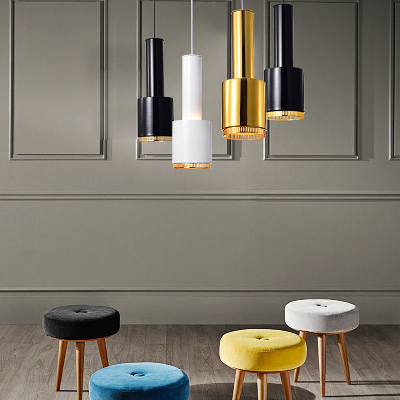 Modern Artistic Single Pendant Light Electroplate Metal Hanging Lamp with Iron Shade