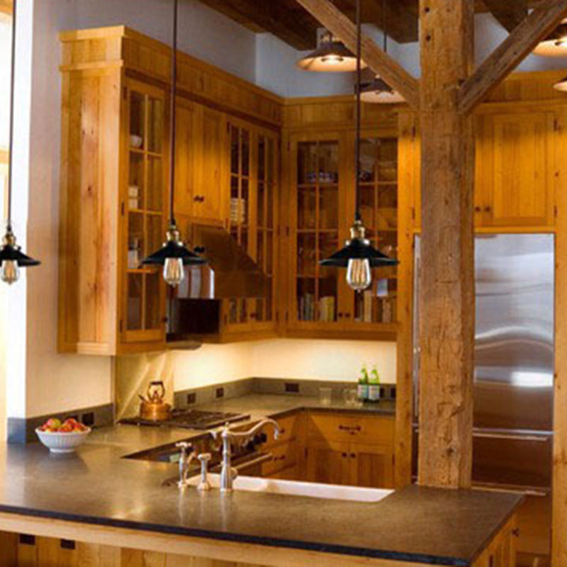 Black Tapered Bar Pendant Light in Industrial Retro Style Wrought Iron Hanging Lamp